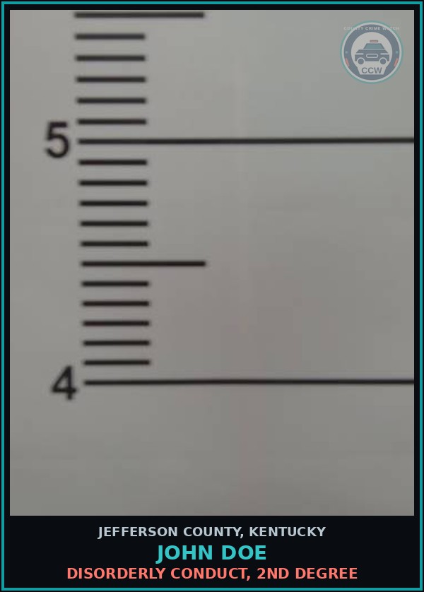 Booking mugshot of John Doe in Jefferson County