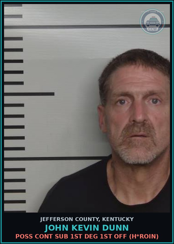 Booking mugshot of John Kevin Dunn in Jefferson County