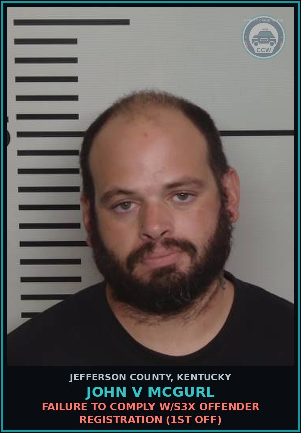 Booking mugshot of John V Mcgurl in Jefferson County
