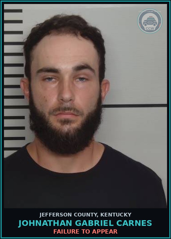 Booking mugshot of Johnathan Gabriel Carnes in Jefferson County