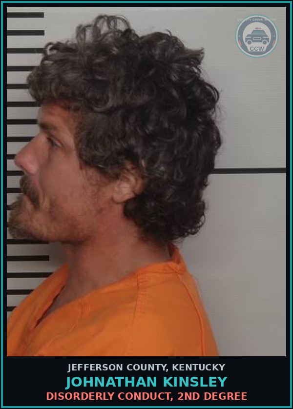 Booking mugshot of Johnathan Kinsley in Jefferson County