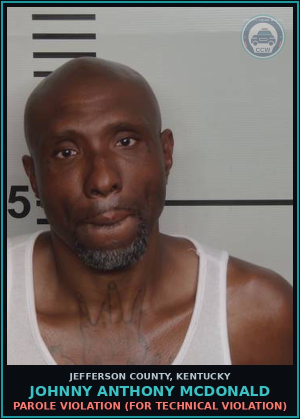 Booking mugshot of Johnny Anthony Mcdonald in Jefferson County