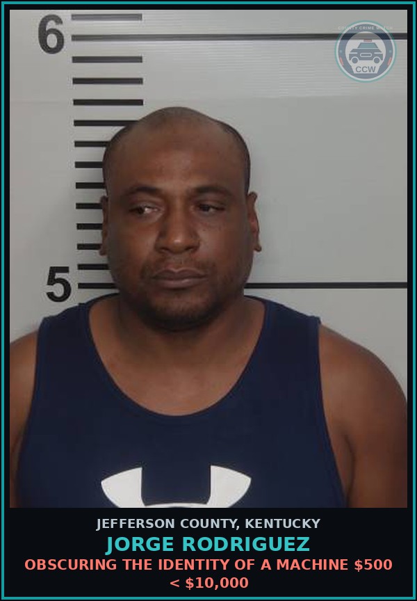 Booking mugshot of Jorge Rodriguez in Jefferson County