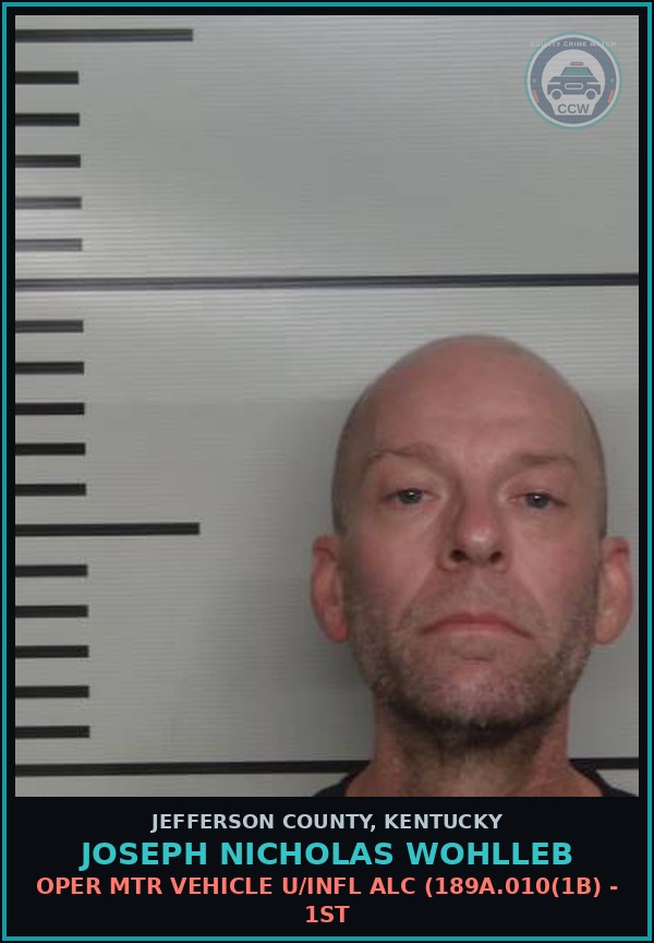 Booking mugshot of Joseph Nicholas Wohlleb in Jefferson County