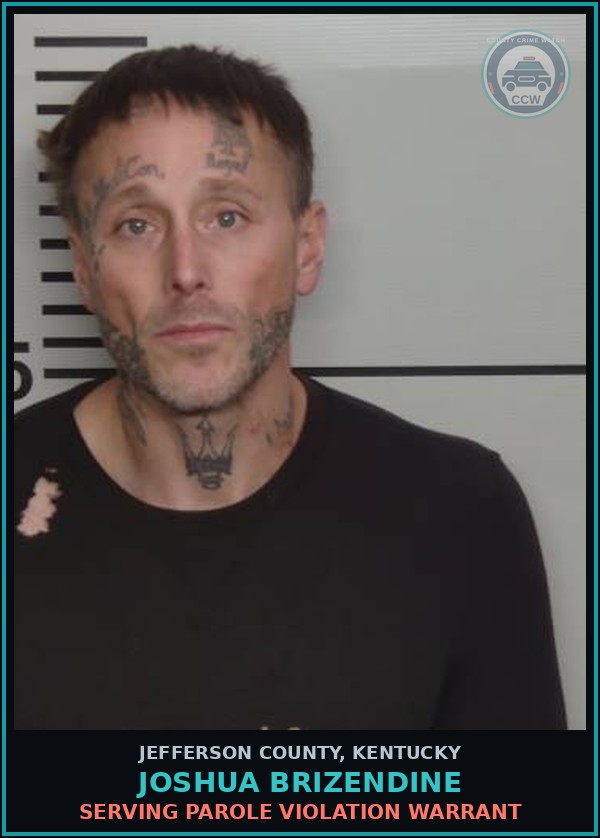 Booking mugshot of Joshua Brizendine in Jefferson County