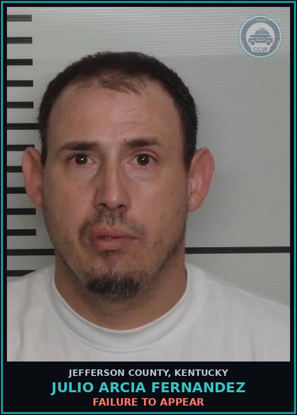 Booking mugshot of Julio Arcia Fernandez in Jefferson County