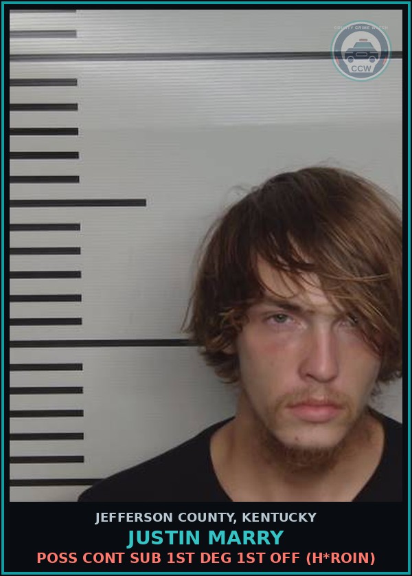 Booking mugshot of Justin Marry in Jefferson County