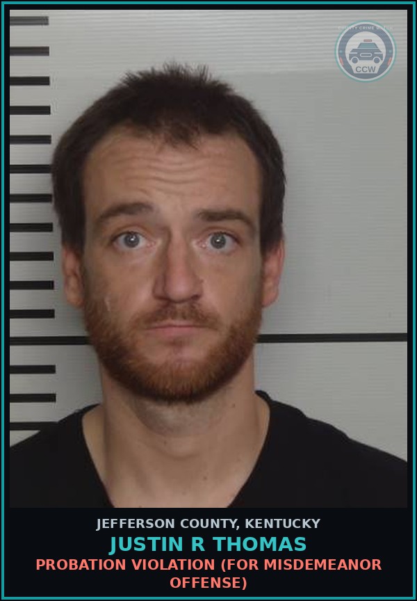 Booking mugshot of Justin R Thomas in Jefferson County