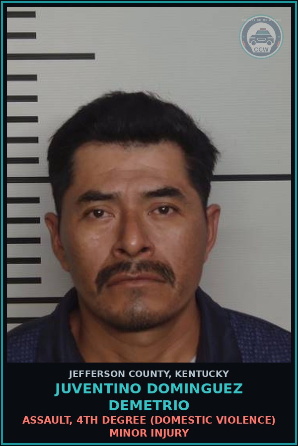 Booking mugshot of Juventino Dominguez Demetrio in Jefferson County