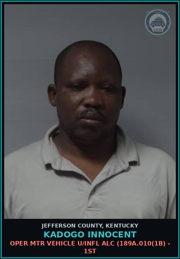 Booking mugshot of Kadogo Innocent in Jefferson County