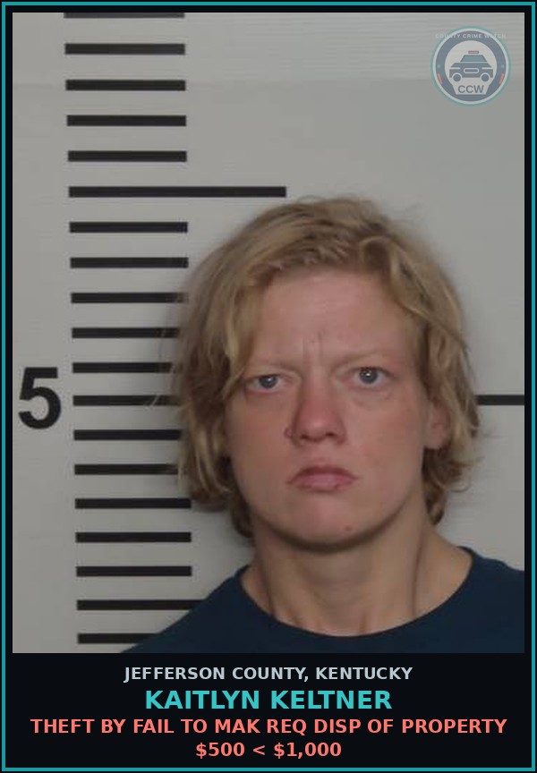 Booking mugshot of Kaitlyn Keltner in Jefferson County