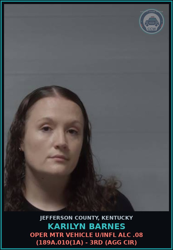 Booking mugshot of Karilyn Barnes in Jefferson County