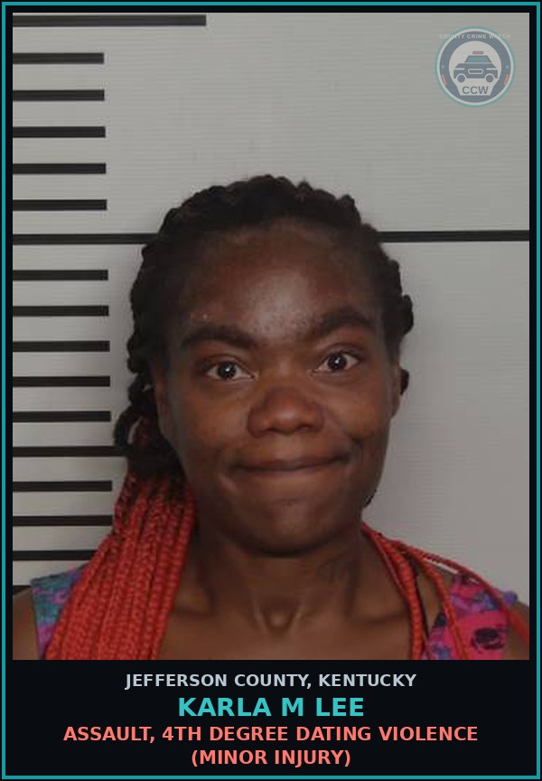 Booking mugshot of Karla M Lee in Jefferson County