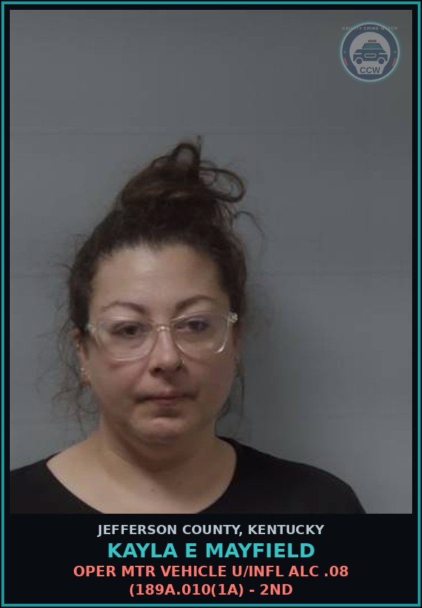 Booking mugshot of Kayla E Mayfield in Jefferson County