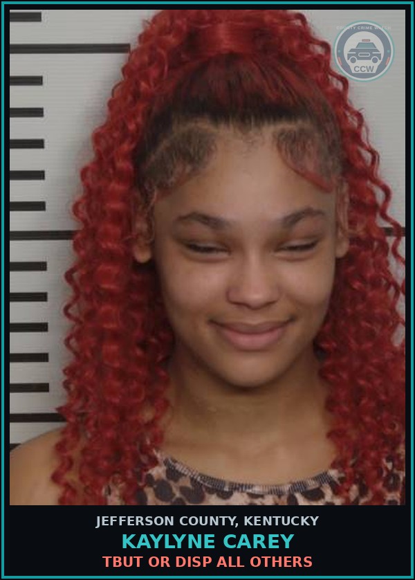 Booking mugshot of Kaylyne Carey in Jefferson County