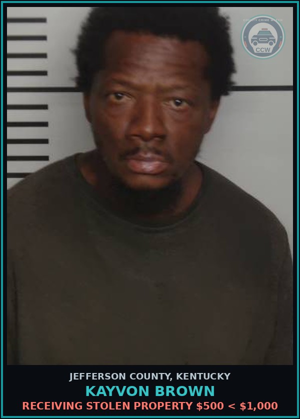 Booking mugshot of Kayvon Brown in Jefferson County