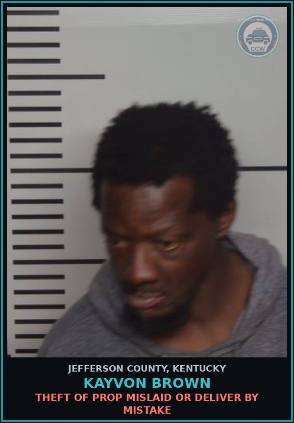 Booking mugshot of Kayvon Brown in Jefferson County