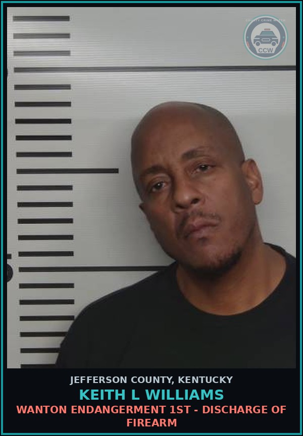 Booking mugshot of Keith L Williams in Jefferson County