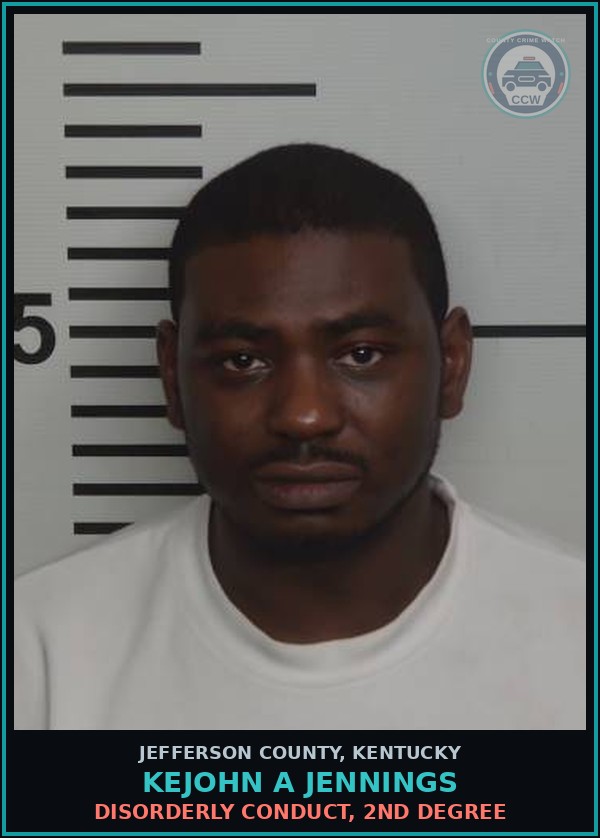 Booking mugshot of Kejohn A Jennings in Jefferson County