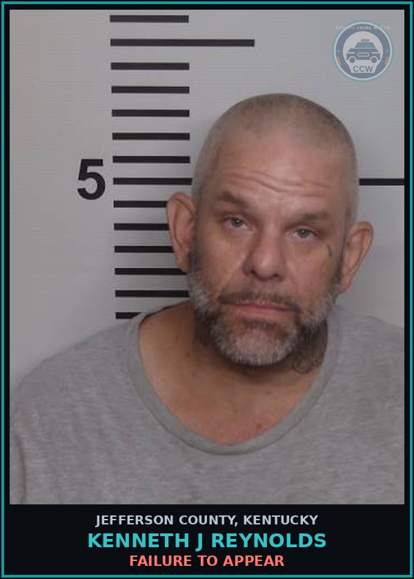 Booking mugshot of Kenneth J Reynolds in Jefferson County