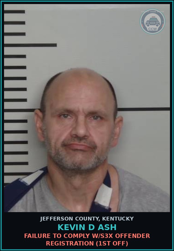 Booking mugshot of Kevin D Ash in Jefferson County