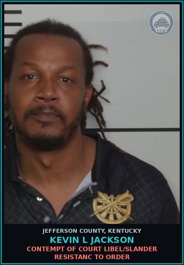Booking mugshot of Kevin L Jackson in Jefferson County