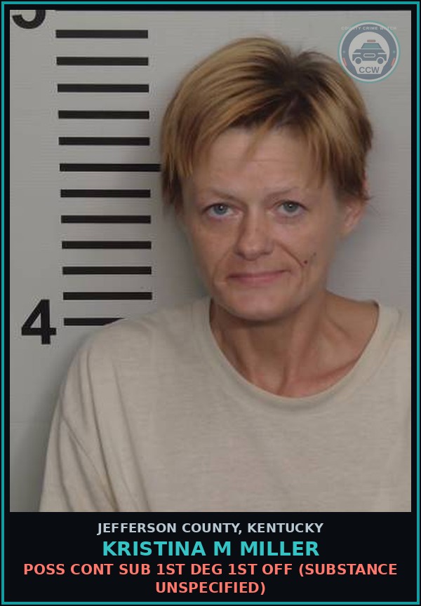 Booking mugshot of Kristina M Miller in Jefferson County