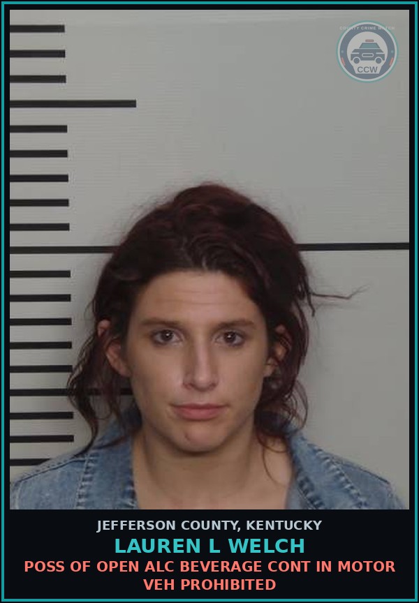 Booking mugshot of Lauren L Welch in Jefferson County