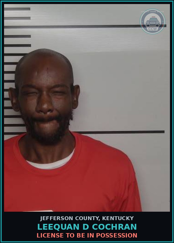 Booking mugshot of Leequan D Cochran in Jefferson County