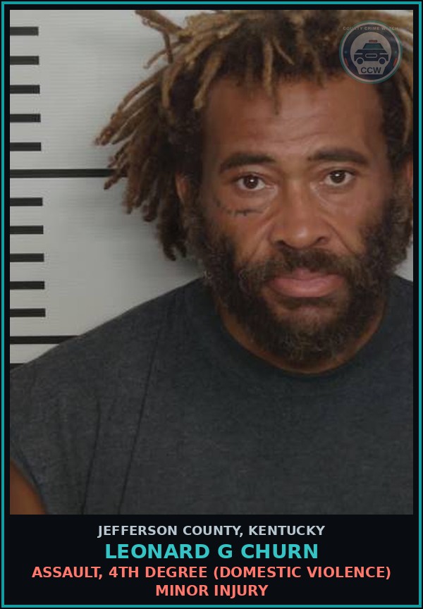 Booking mugshot of Leonard G Churn in Jefferson County