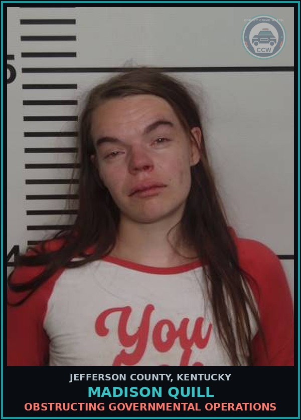 Booking mugshot of Madison Quill in Jefferson County