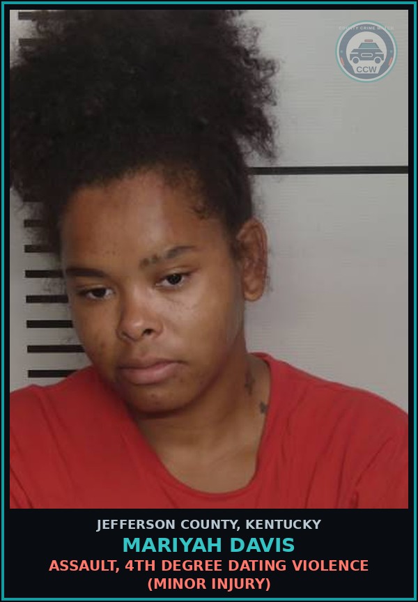 Booking mugshot of Mariyah Davis in Jefferson County