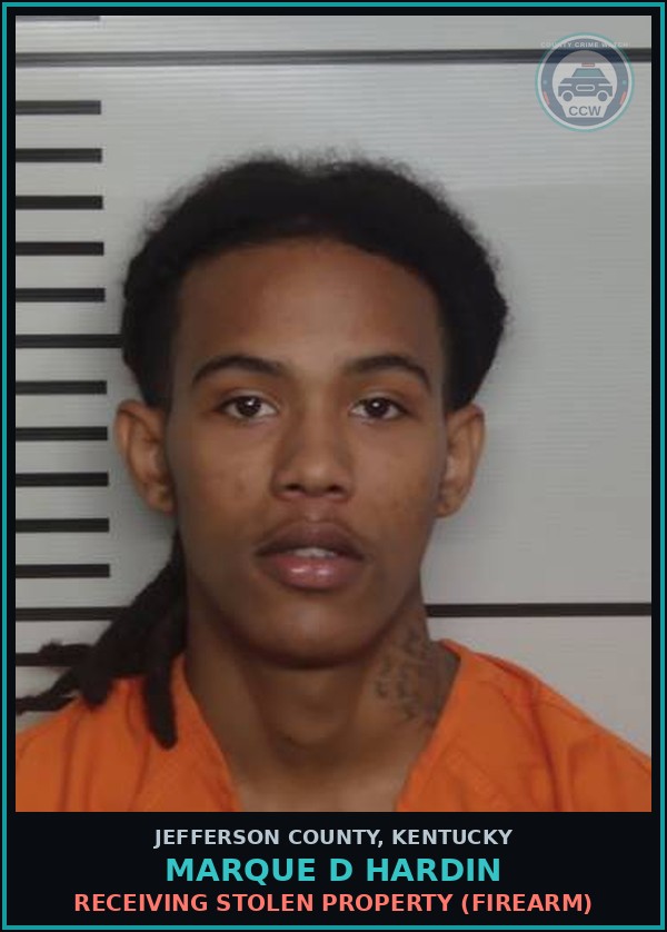 Booking mugshot of Marque D Hardin in Jefferson County