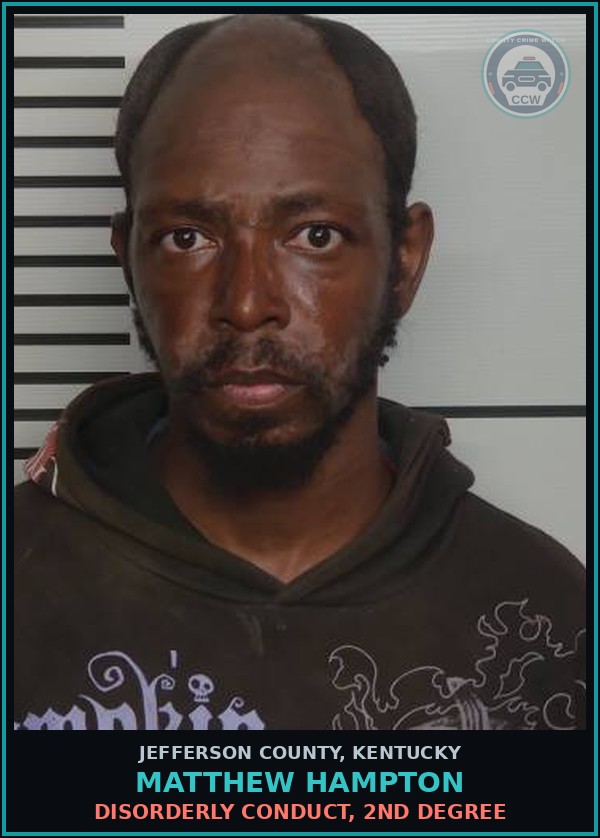 Booking mugshot of Matthew Hampton in Jefferson County