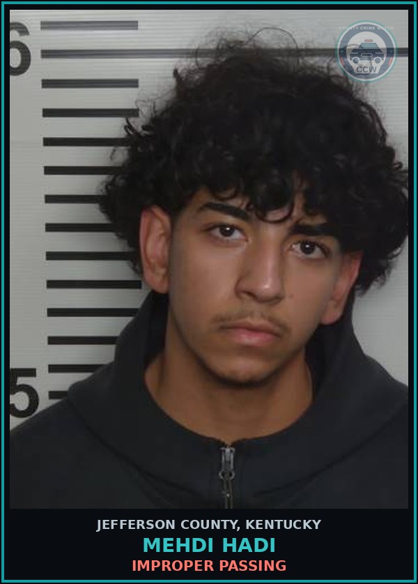 Booking mugshot of Mehdi Hadi in Jefferson County