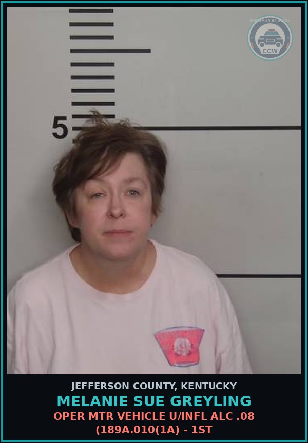 Booking mugshot of Melanie Sue Greyling in Jefferson County