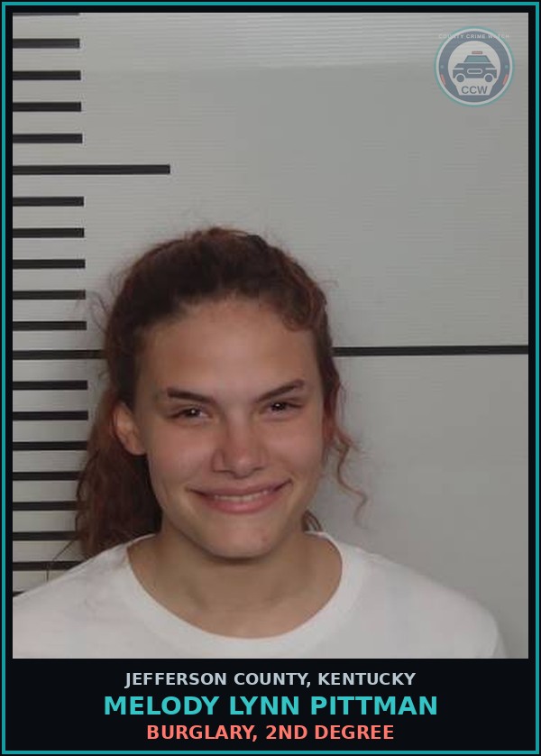 Booking mugshot of Melody Lynn Pittman in Jefferson County
