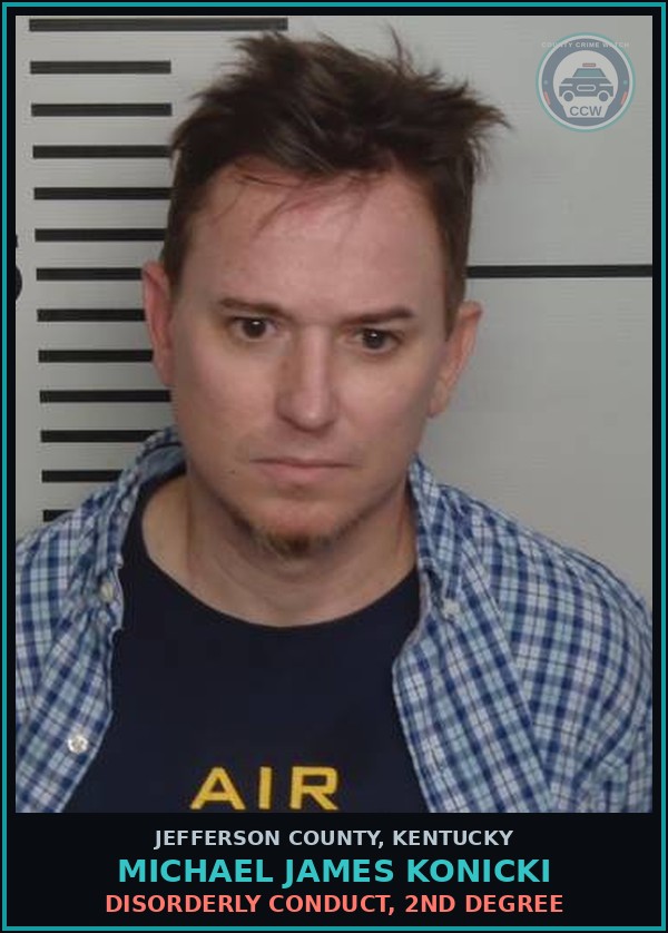Booking mugshot of Michael James Konicki in Jefferson County