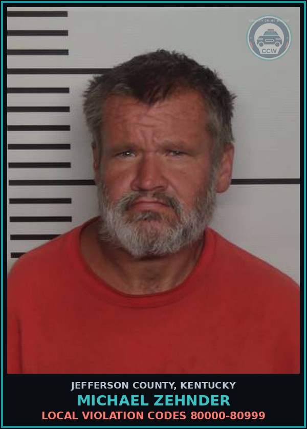 Booking mugshot of Michael Zehnder in Jefferson County