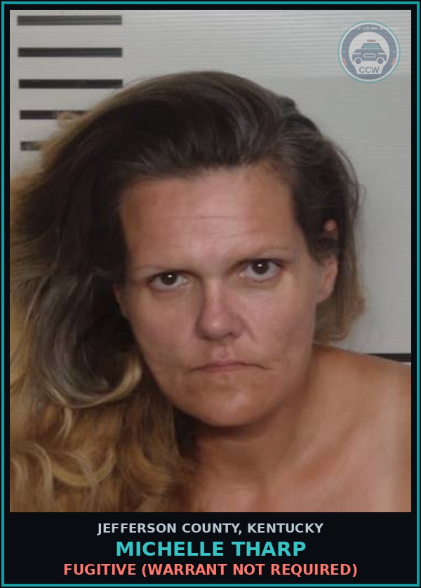 Booking mugshot of Michelle Tharp in Jefferson County