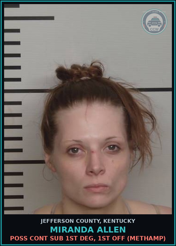 Booking mugshot of Miranda Allen in Jefferson County