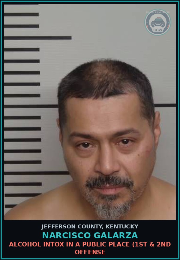 Booking mugshot of Narcisco Galarza in Jefferson County