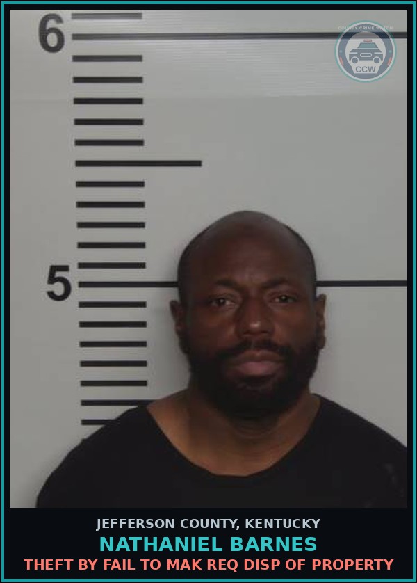 Booking mugshot of Nathaniel Barnes in Jefferson County