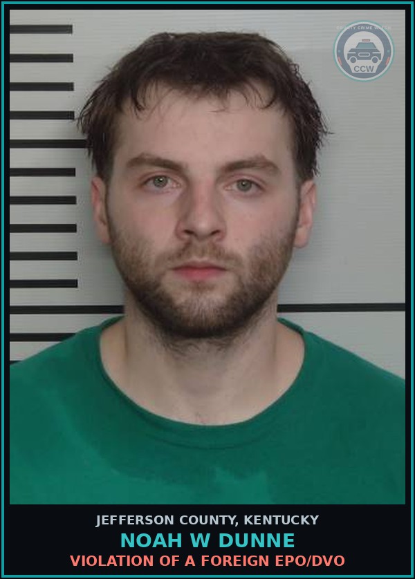 Booking mugshot of Noah W Dunne in Jefferson County