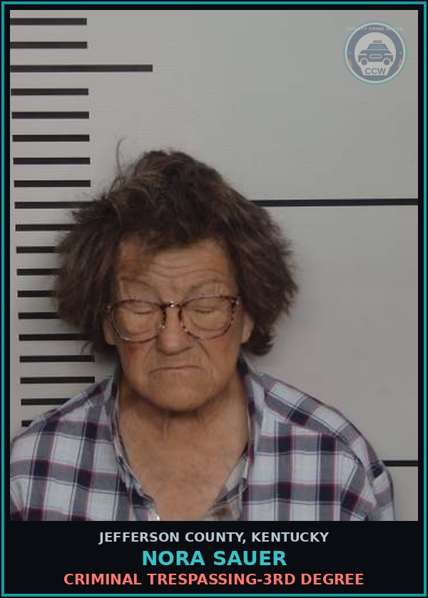 Booking mugshot of Nora Sauer in Jefferson County