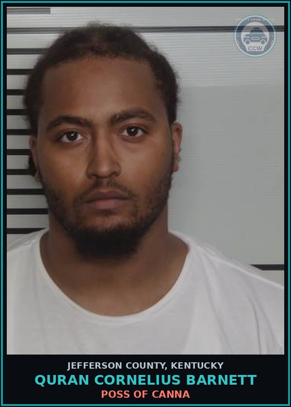 Booking mugshot of Quran Cornelius Barnett in Jefferson County