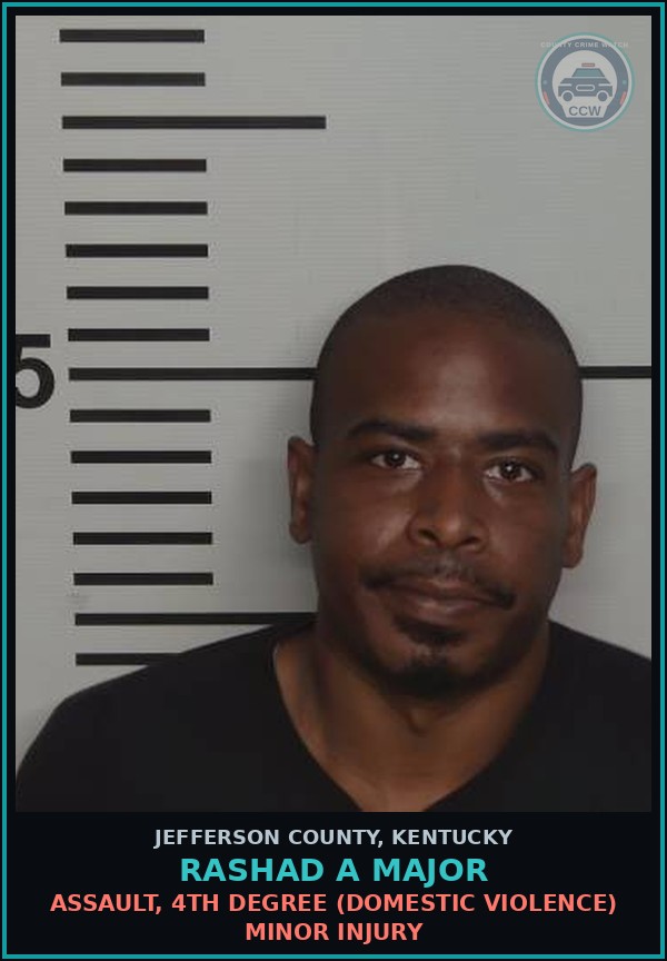 Booking mugshot of Rashad A Major in Jefferson County