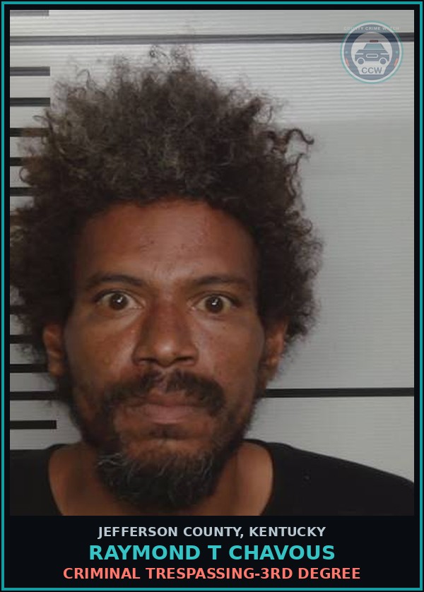 Booking mugshot of Raymond T Chavous in Jefferson County