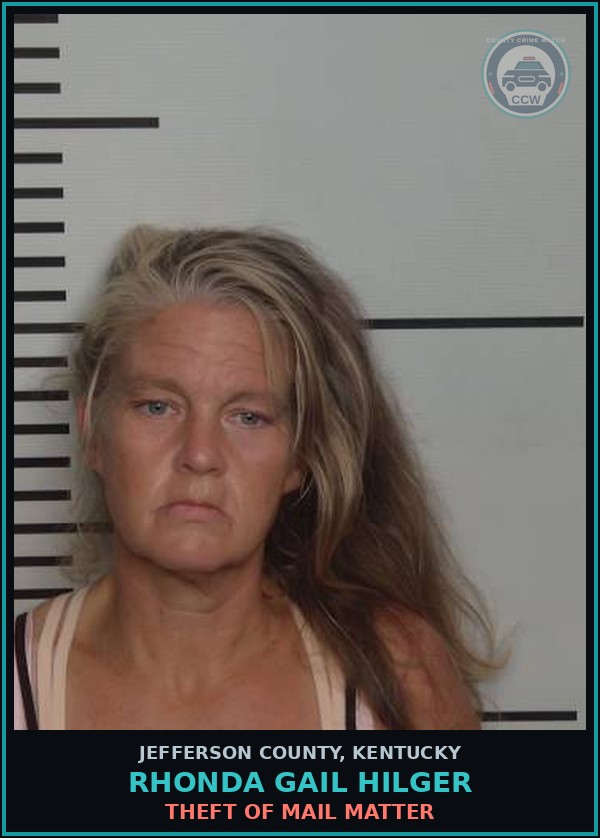 Booking mugshot of Rhonda Gail Hilger in Jefferson County