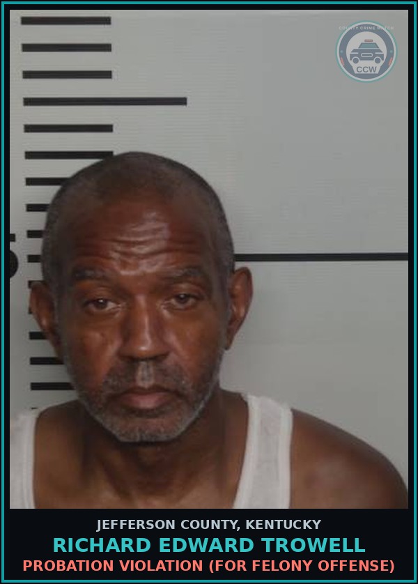 Booking mugshot of Richard Edward Trowell in Jefferson County